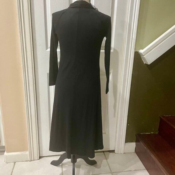 TALBOTS MAXI DRESS  FIT AND FLARE SIZE XS WOOL BLEND BLACK SOPHISTICATED CHIC - Picture 12 of 16